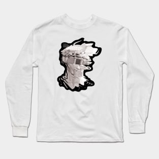 Glitched Vapor Wave Statue #1 Long Sleeve T-Shirt